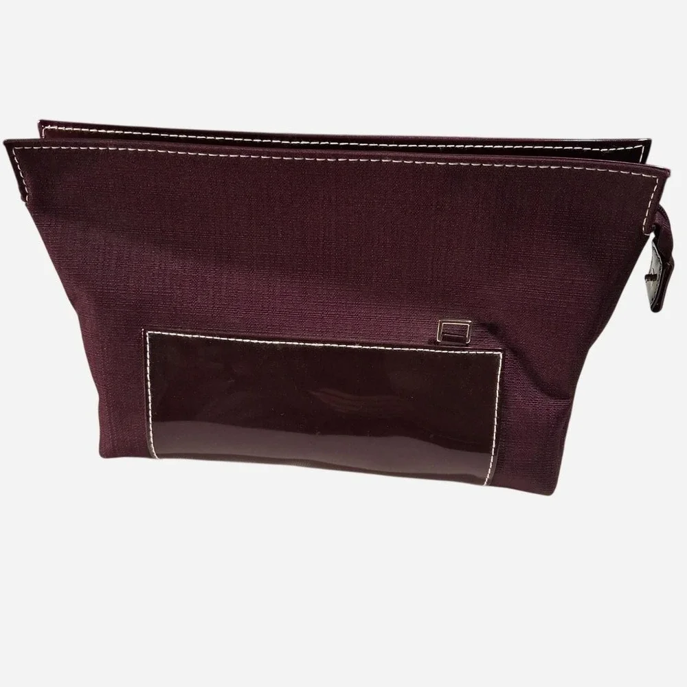 Womens Estee Lauder purple/ cranberry color makeup bag new beautiful color